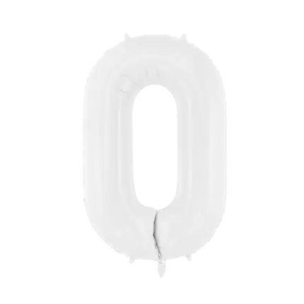 Birthday balloon number 0 White 86 cm