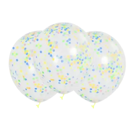 Set of 3 Multicolored Confetti Balloons