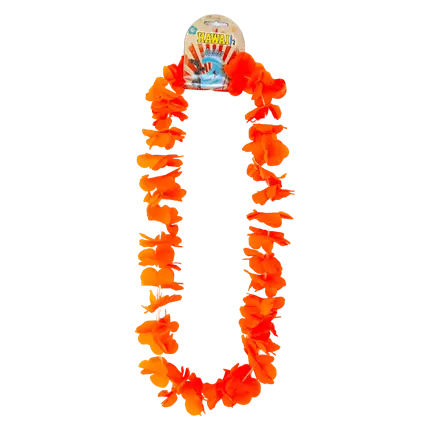 Copy of Hawaiian Flower Necklace Orange neon