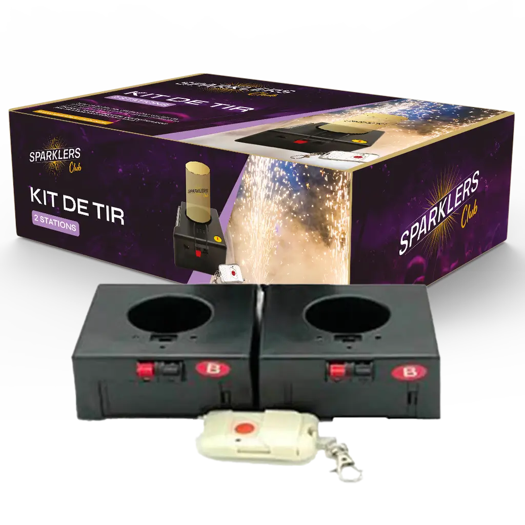 2 station shooting kit + 1 remote control for stage jets