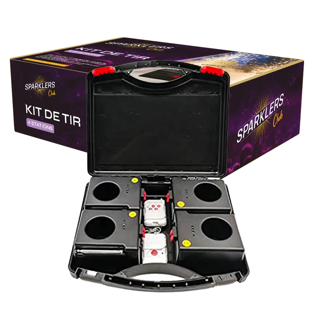 4 station shooting kit + 2 remote controls for stage jets