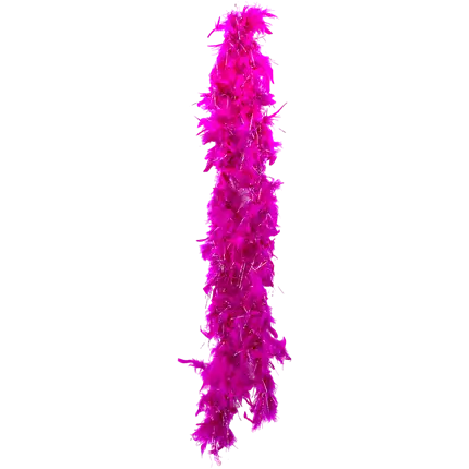 Pink Fuchsia & Silver Feather Boa - 1.9 meters