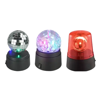 Pack of 3 mini LED light effects Kidz-Party