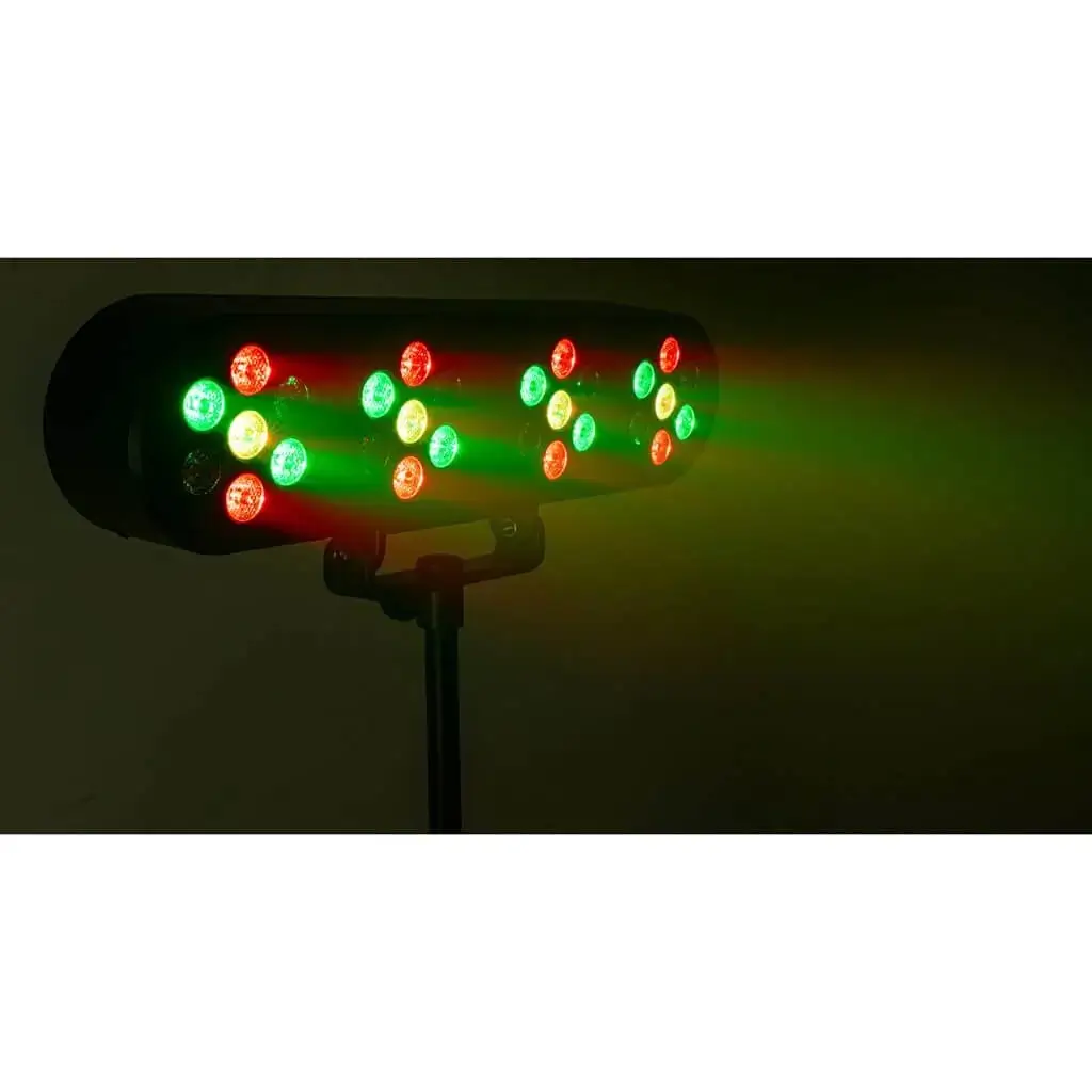 Light effect on a 4 PAR LED stand with remote control