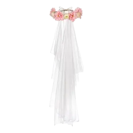 Rose Wreath with Veil - 17cm