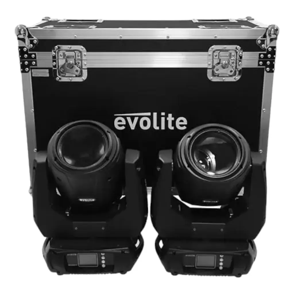 Set of 2 Moving Head Lyres with Flight Case Moving Beam 7RSET