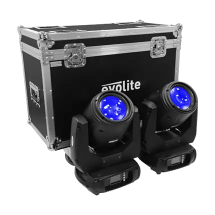 Set of 2 Moving Head Lyres with Flight Case Moving Beam 7RSET