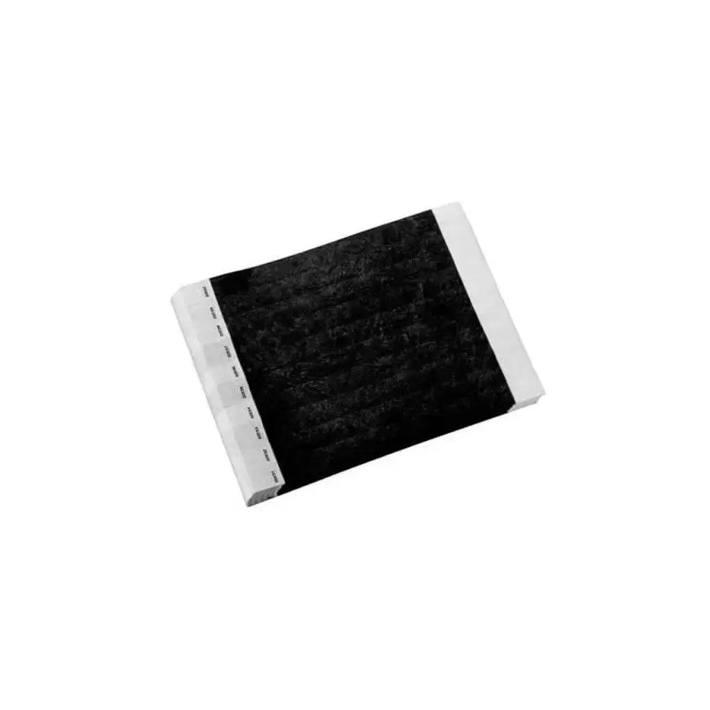 Tyvek® Black Paper Wristband Without Marking