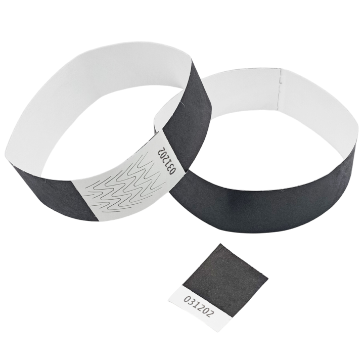 Tyvek® Black Paper Wristband Without Marking