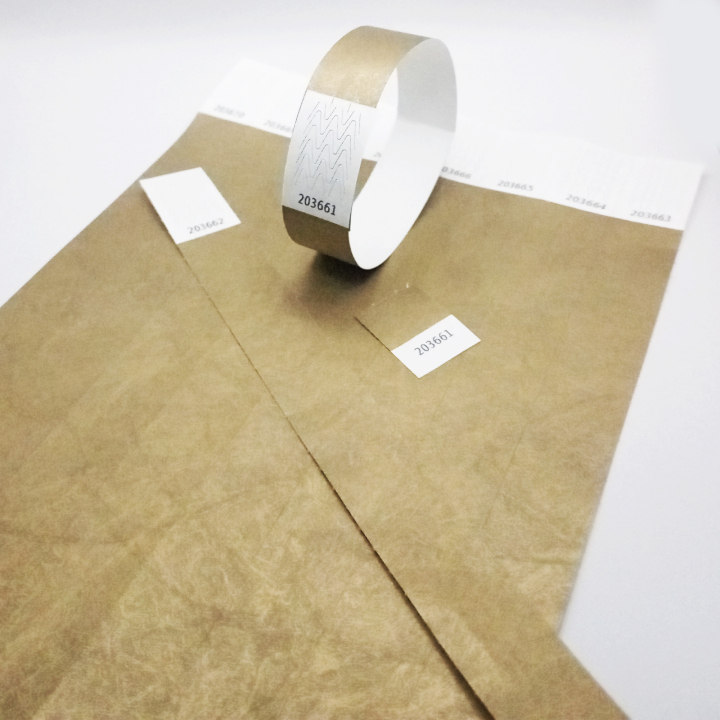 Tyvek® Gold Paper Wristband Without Marking