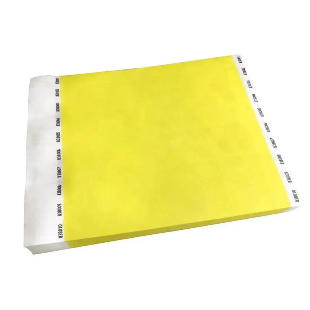 Paper Yellow Tyvek® Wristband Without Marking