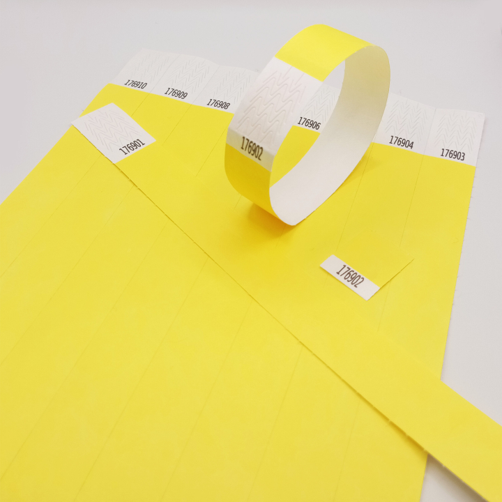 Paper Yellow Tyvek® Wristband Without Marking