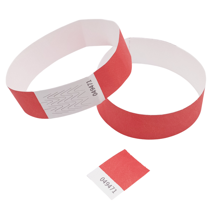 Paper Red Tyvek® Wristband Without Marking