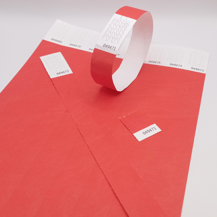 Paper Red Tyvek® Wristband Without Marking