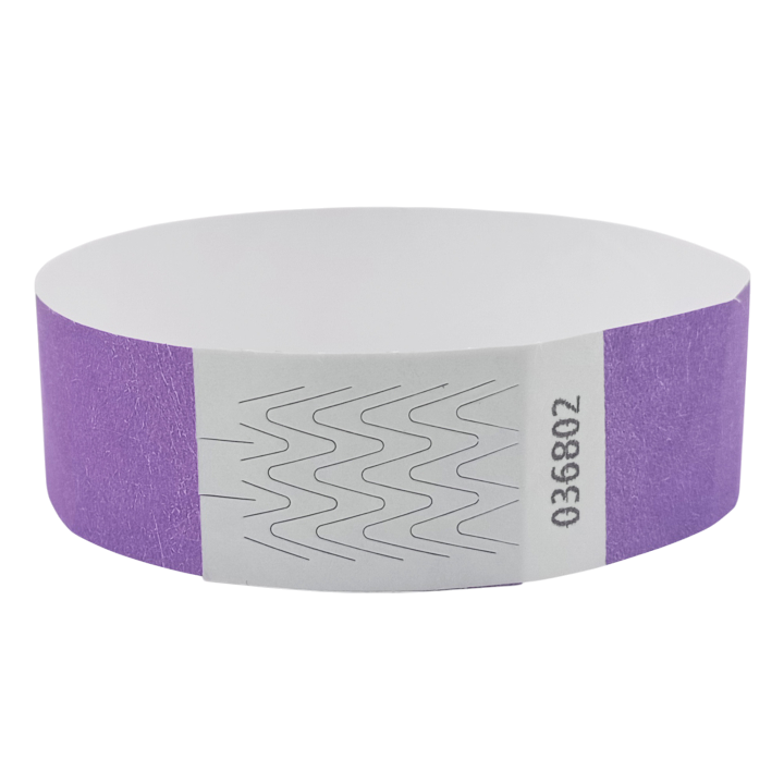 Tyvek® Wristband Purple Paper Without Marking