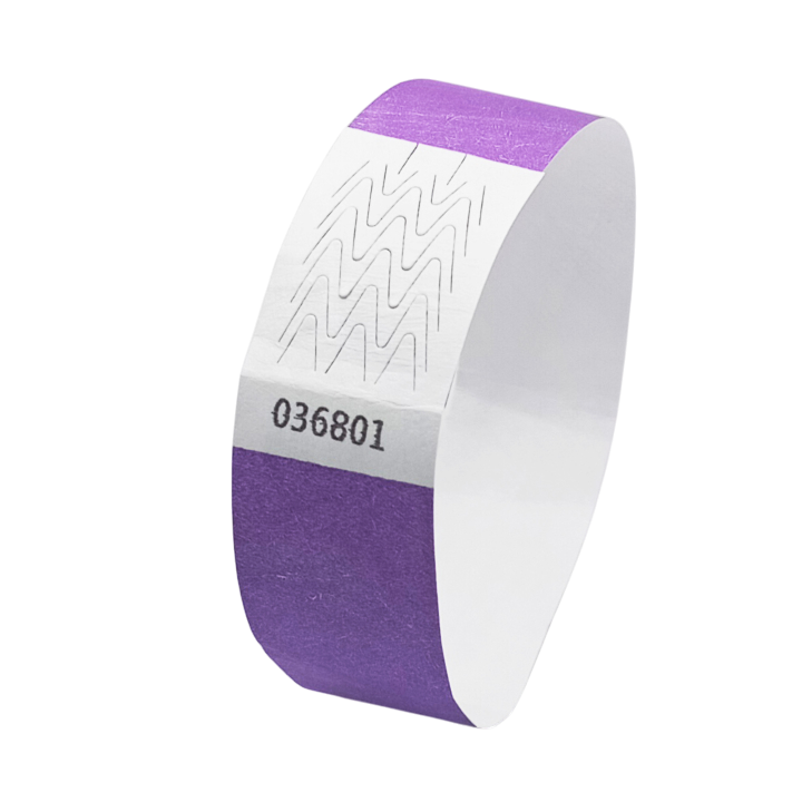 Tyvek® Wristband Purple Paper Without Marking