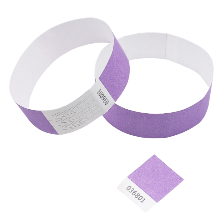 Tyvek® Wristband Purple Paper Without Marking