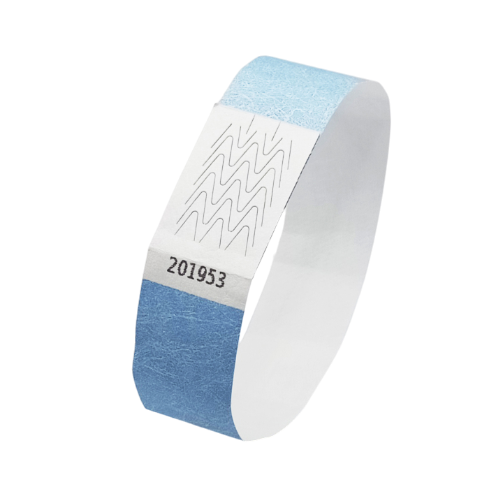 Tyvek® Wristband Light Blue Paper Without Marking