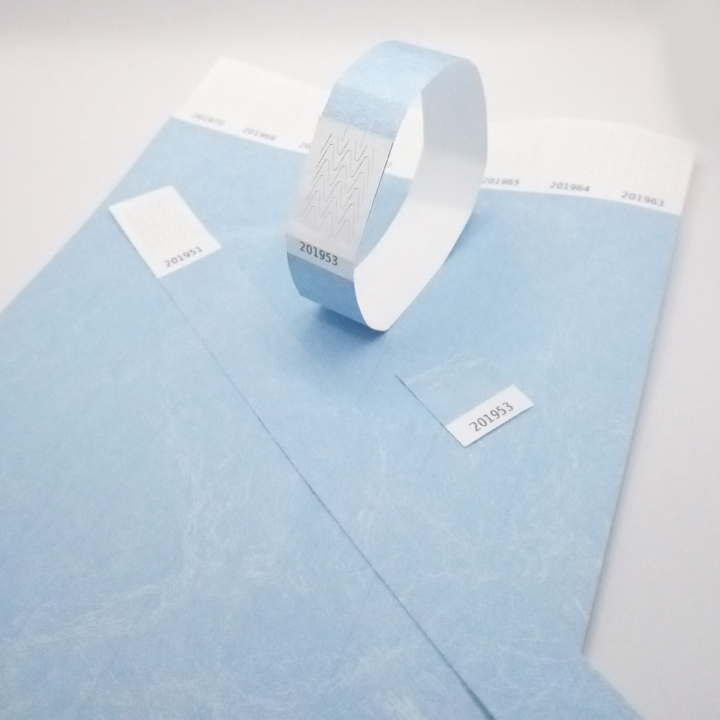 Tyvek® Wristband Light Blue Paper Without Marking