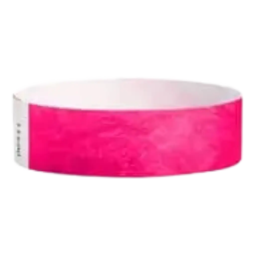 Neon Pink Paper Tyvek® Wristband Without Marking
