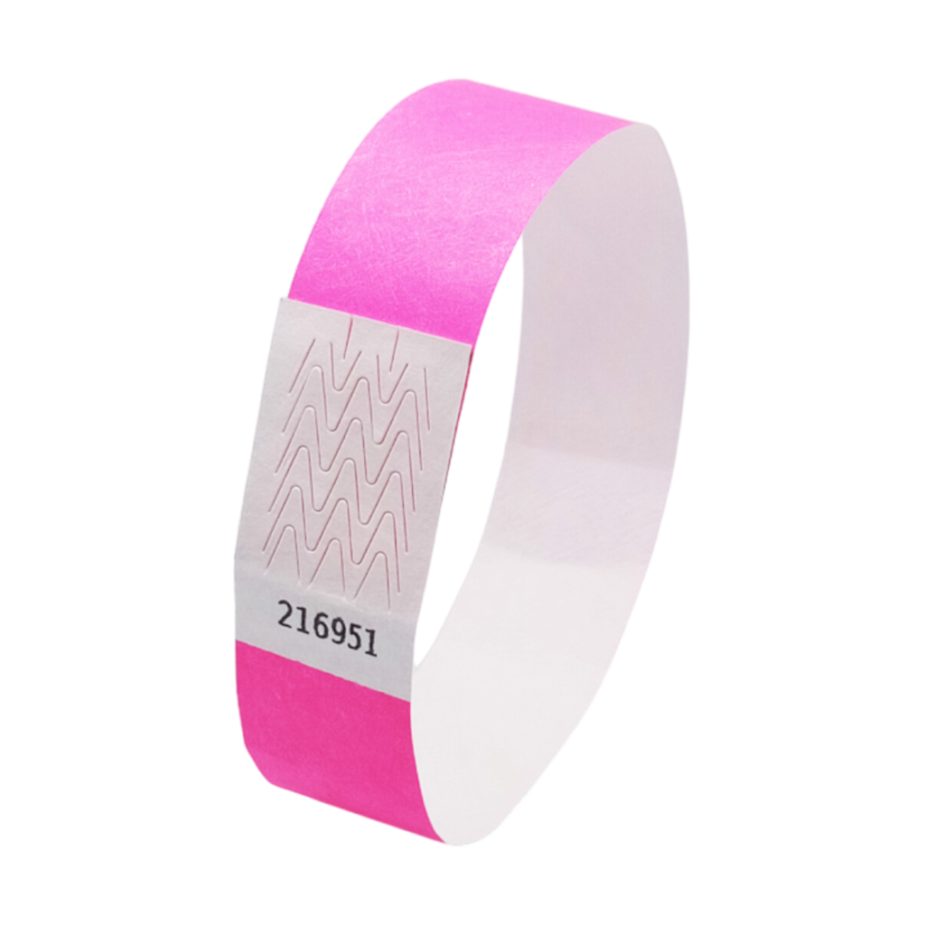 Neon Pink Paper Tyvek® Wristband Without Marking