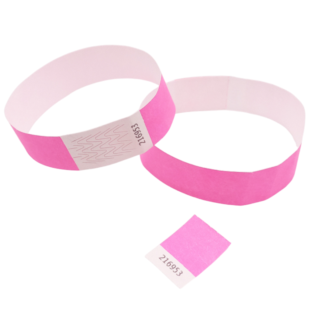 Neon Pink Paper Tyvek® Wristband Without Marking