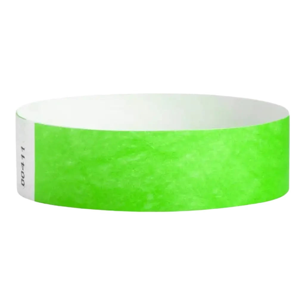 Neon Green Paper Tyvek® Wristband Without Marking