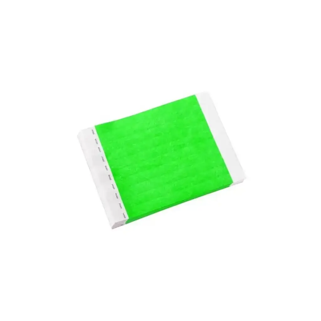 Neon Green Paper Tyvek® Wristband Without Marking