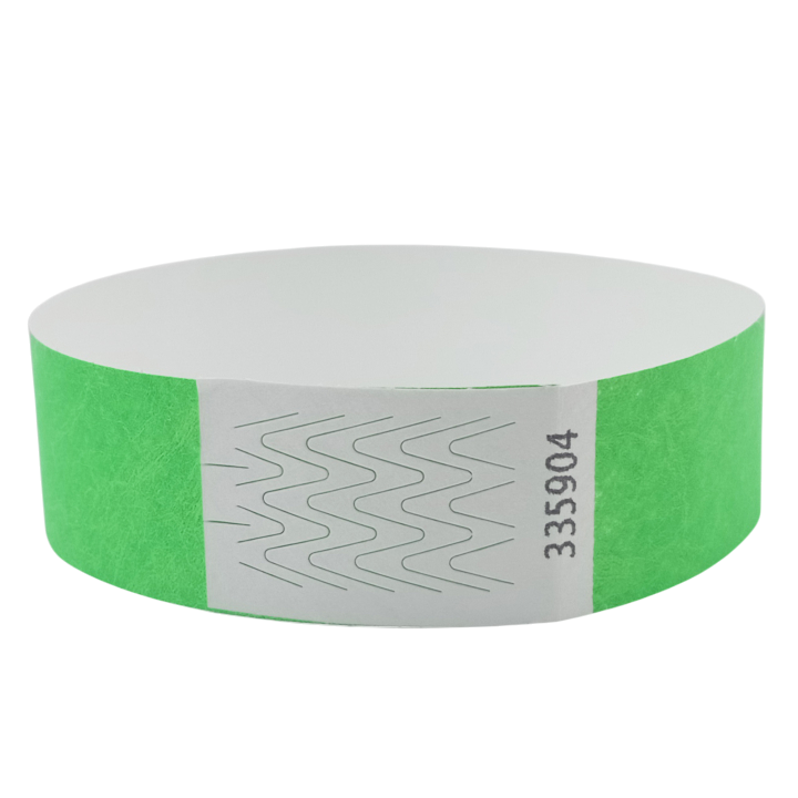 Neon Green Paper Tyvek® Wristband Without Marking