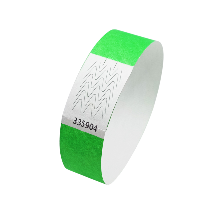 Neon Green Paper Tyvek® Wristband Without Marking