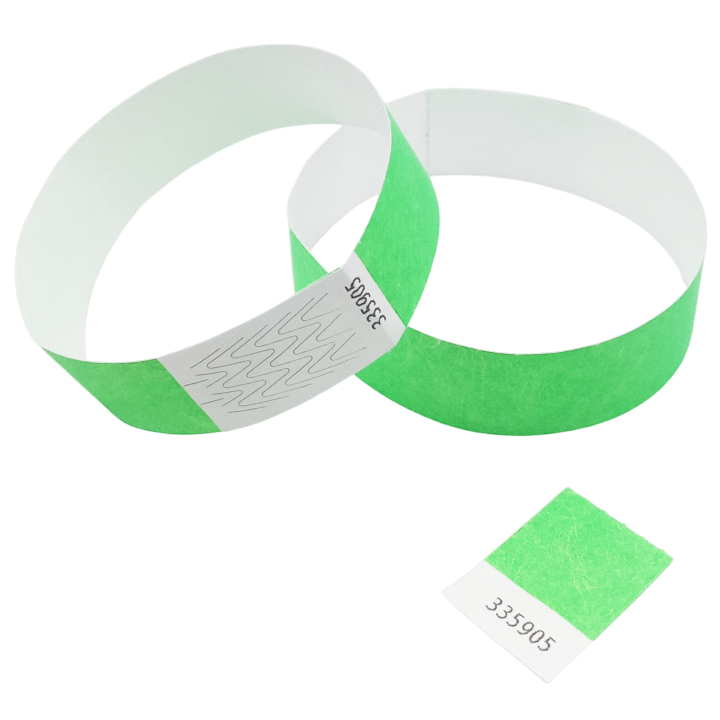 Neon Green Paper Tyvek® Wristband Without Marking