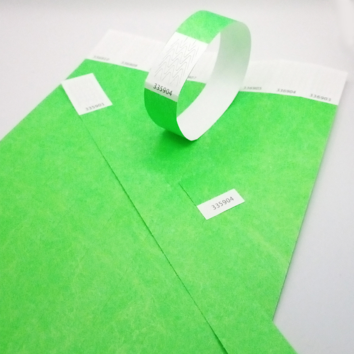 Neon Green Paper Tyvek® Wristband Without Marking