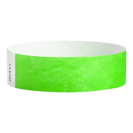 Neon Green Paper Tyvek® Wristband Without Marking