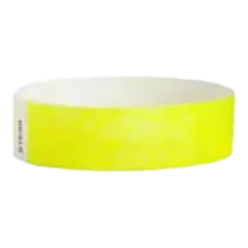 Neon Yellow Paper Tyvek® Wristband Without Marking