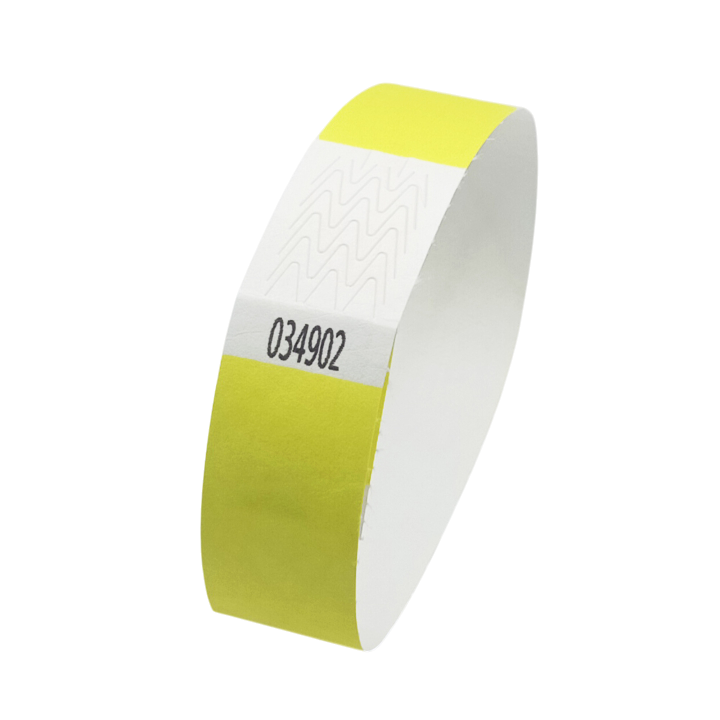 Neon Yellow Paper Tyvek® Wristband Without Marking