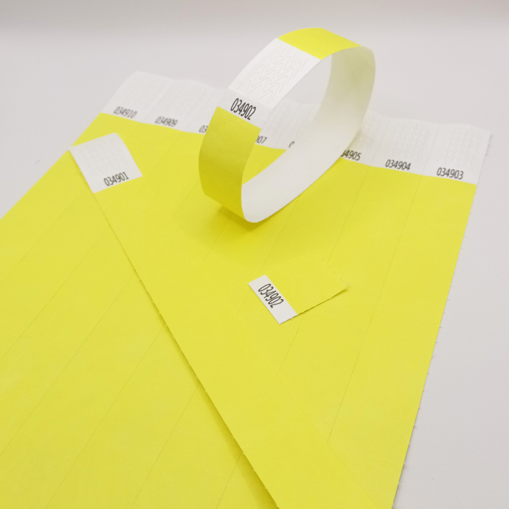 Neon Yellow Paper Tyvek® Wristband Without Marking