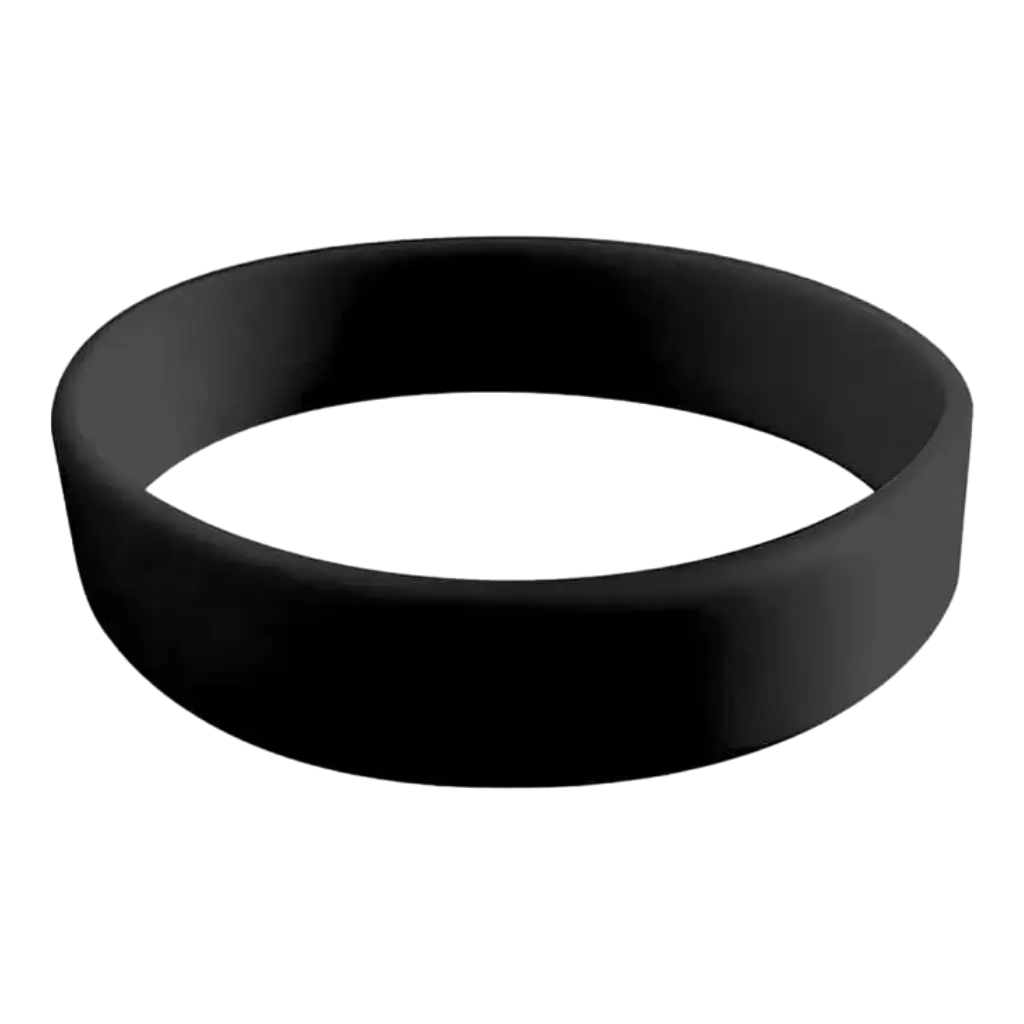 Silicone Bracelet Black Unmarked Adult