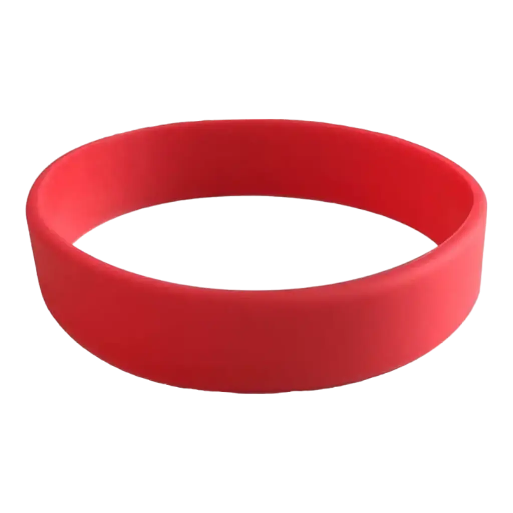 Red Silicone Wristband Without Marking Adult