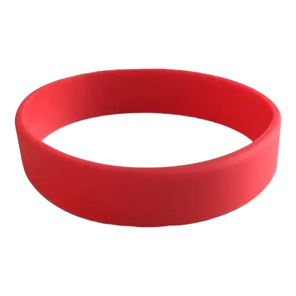 Red Silicone Wristband Without Marking Adult