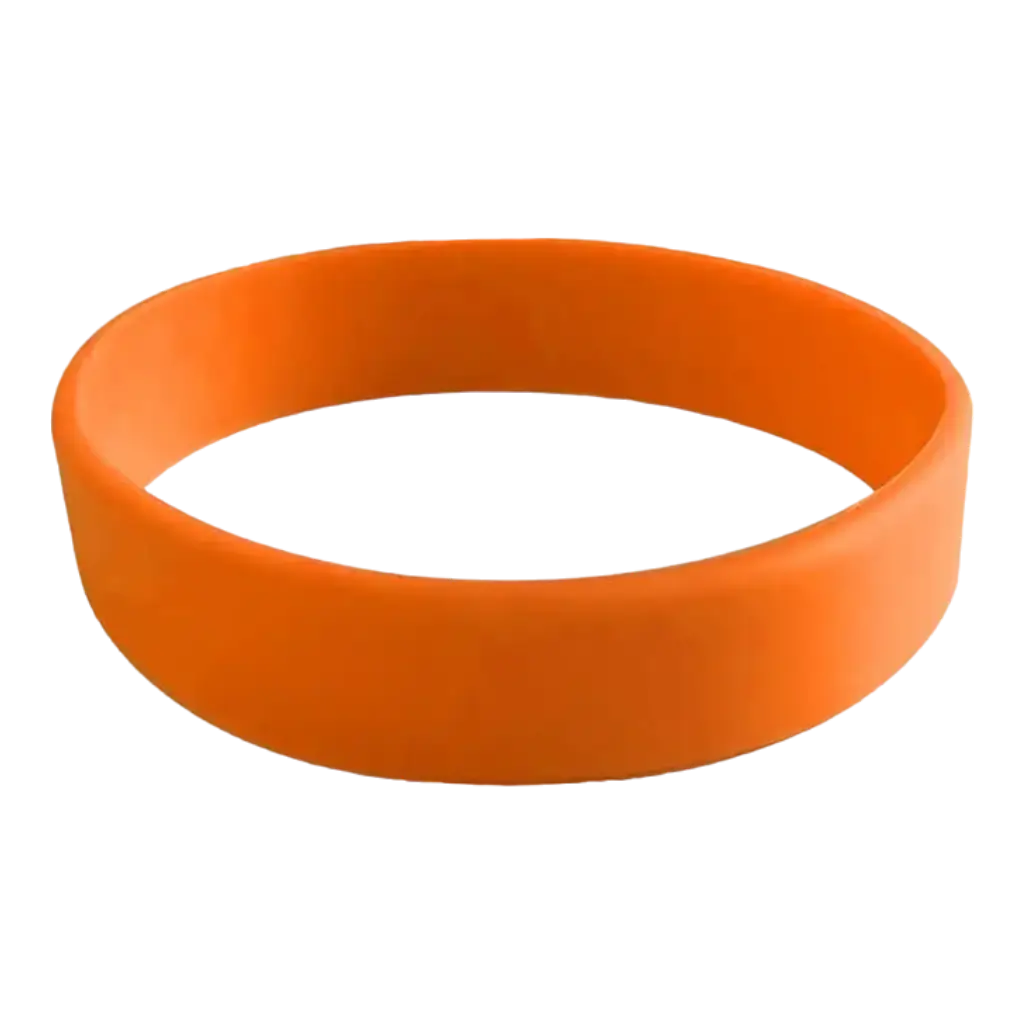 Silicone Bracelet Orange Unmarked Adult