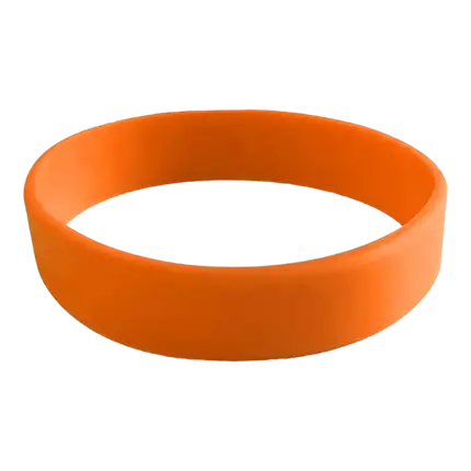 Silicone Bracelet Orange Unmarked Adult