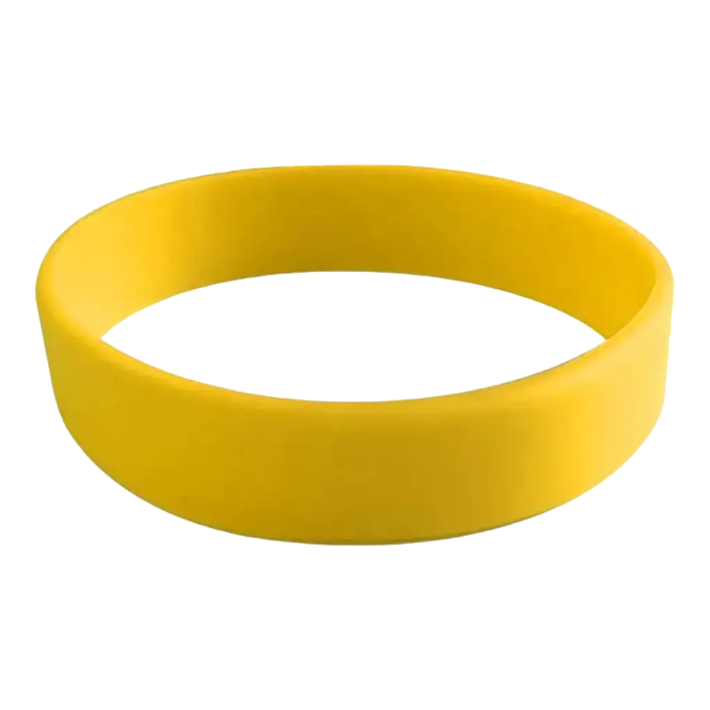 Yellow Silicone Wristband Unmarked Adult