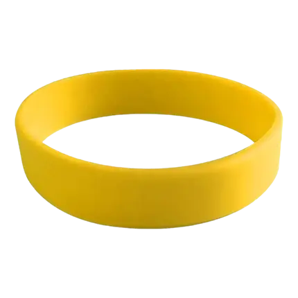 Yellow Silicone Wristband Unmarked Adult