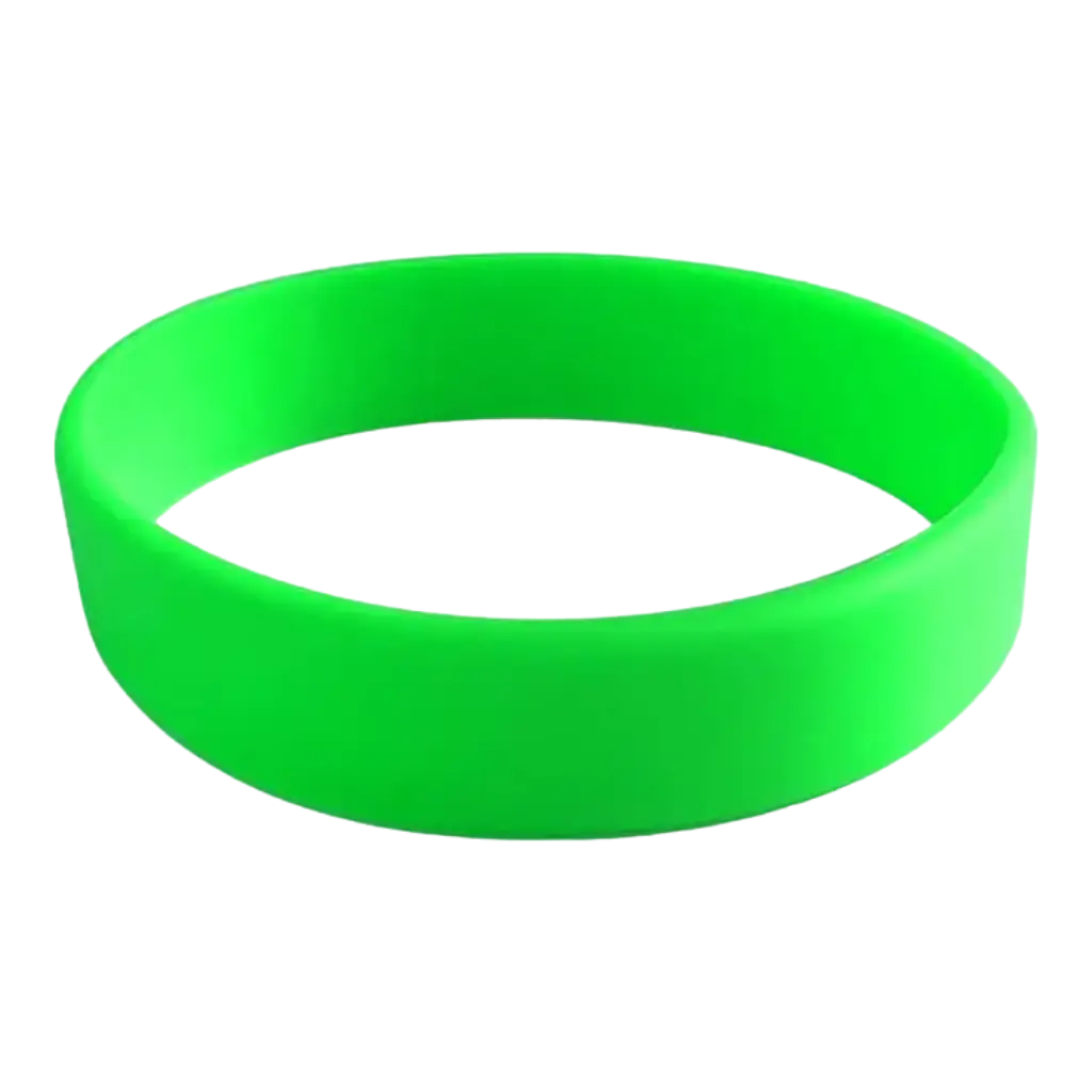 Green Silicone Wristband Without Marking Adult