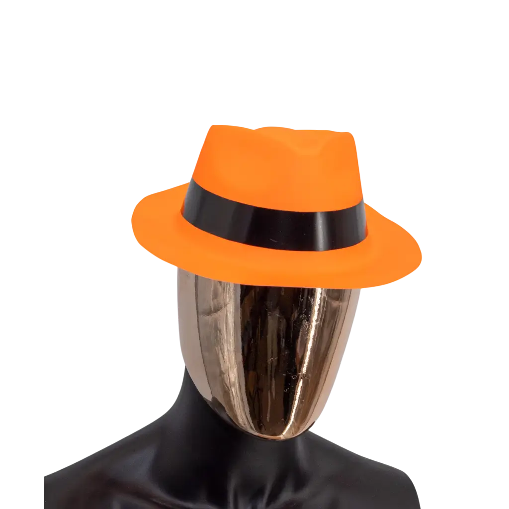 Tribly Mafioso style hat neon orange