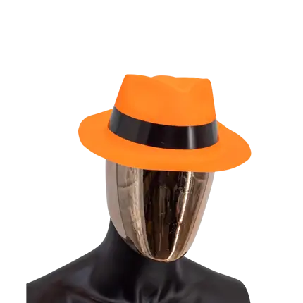 Tribly Mafioso style hat neon orange