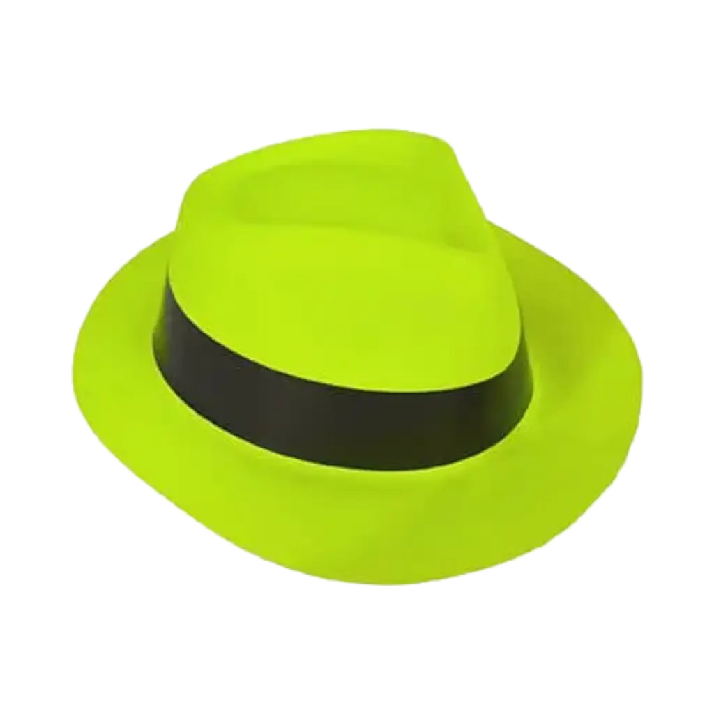 Tribly Mafioso style hat neon Yellow