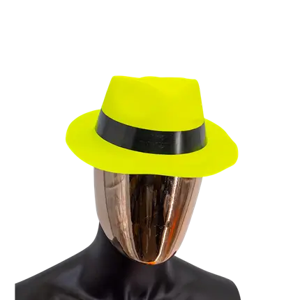 Tribly Mafioso style hat neon Yellow