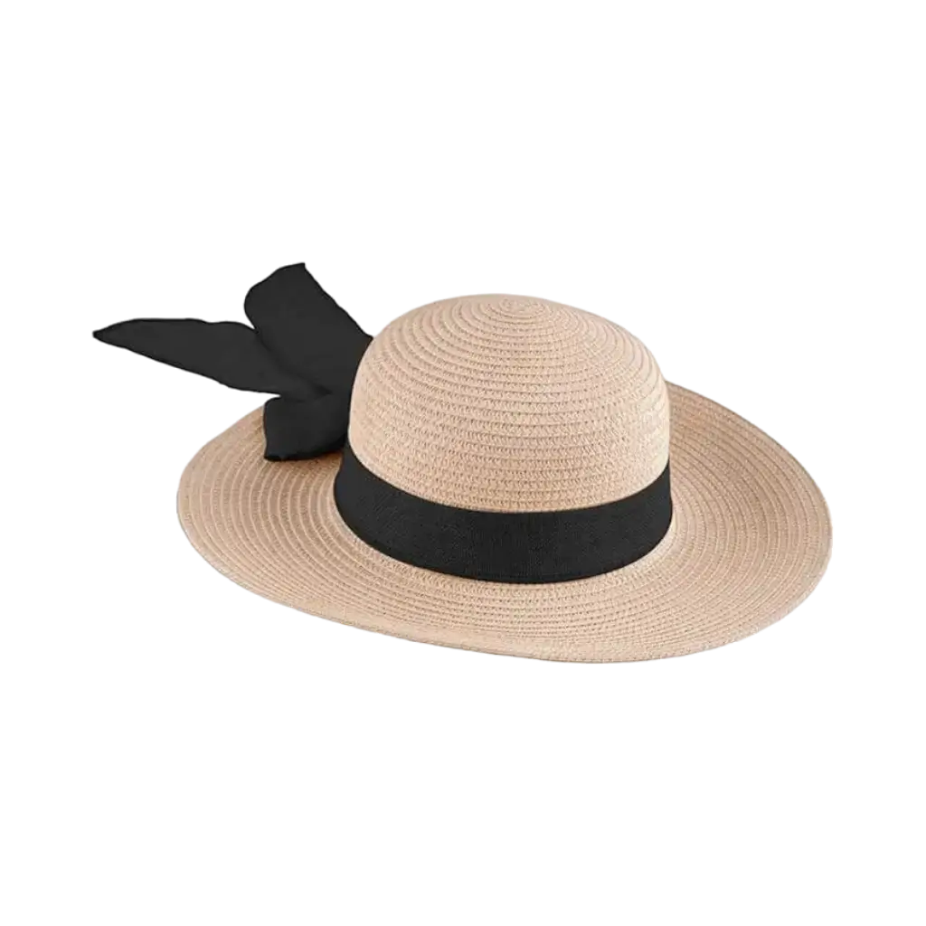 Women's Straw Hat with Black Headband