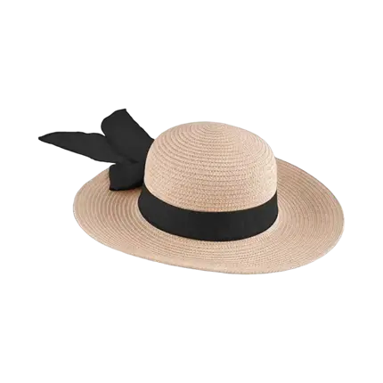 Women's Straw Hat with Black Headband
